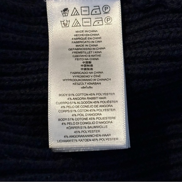 MICHAEL Michael KORS Faux-Fur Buckle Poncho Vest Navy Size L - Picture 11 of 14